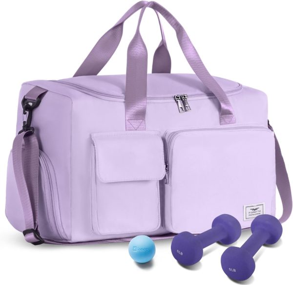 Women's Gym Duffle Bag with Shoes Compartment, 37L Capacity, Ideal for Travel, Gym, Sports, Duffel, Weekender