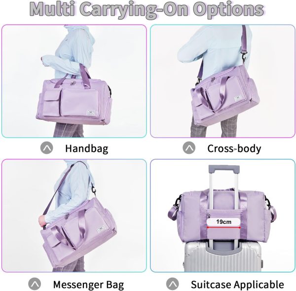 Women's Gym Duffle Bag with Shoes Compartment, 37L Capacity, Ideal for Travel, Gym, Sports, Duffel, Weekender - Image 5