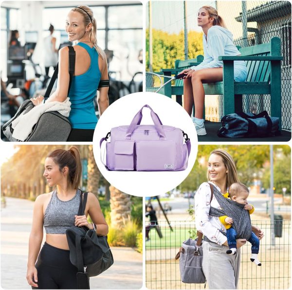 Women's Gym Duffle Bag with Shoes Compartment, 37L Capacity, Ideal for Travel, Gym, Sports, Duffel, Weekender - Image 6